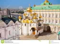 Cathedral Square Moscow | The Top View Of Annunciation Cathedral In Kremlin Stock Photo ...