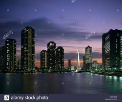 Yushima Seido Tokyo | River city, Chuo Ohashi Bridge, Tsukuda, Tokyo, Japan Stock Photo ...